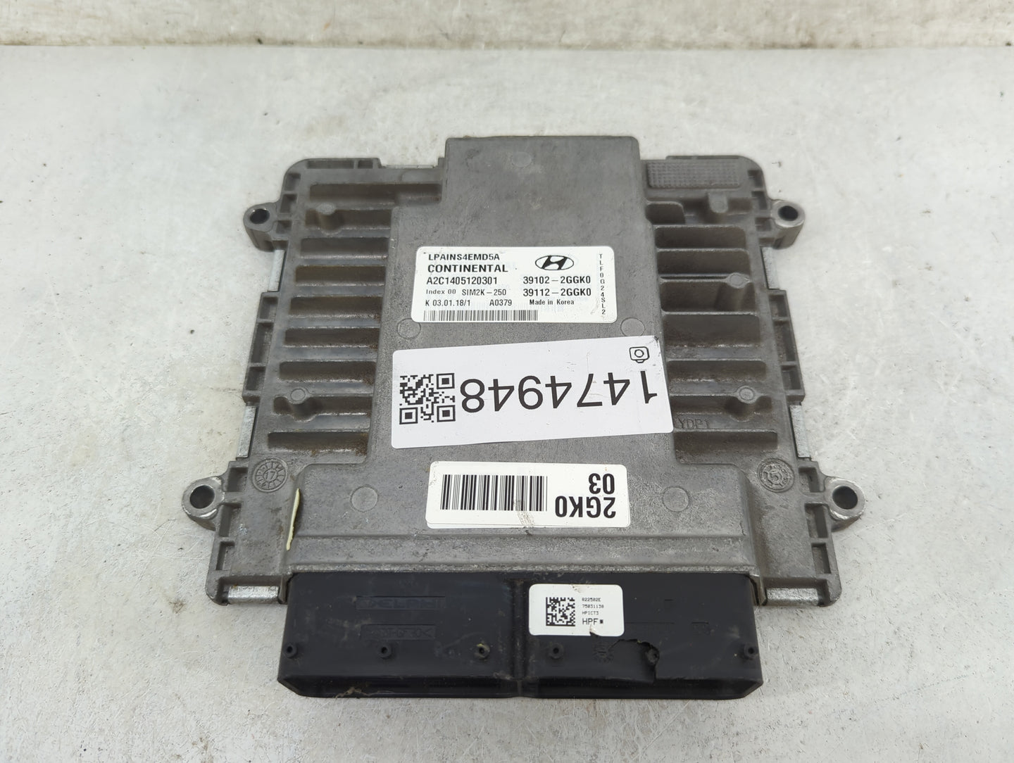 2018-2019 Hyundai Sonata PCM Engine Control Computer ECU ECM PCU OEM P/N:39102-2GGK0 39112-2GGK0 Fits Fits 2018 2019 OEM Use
