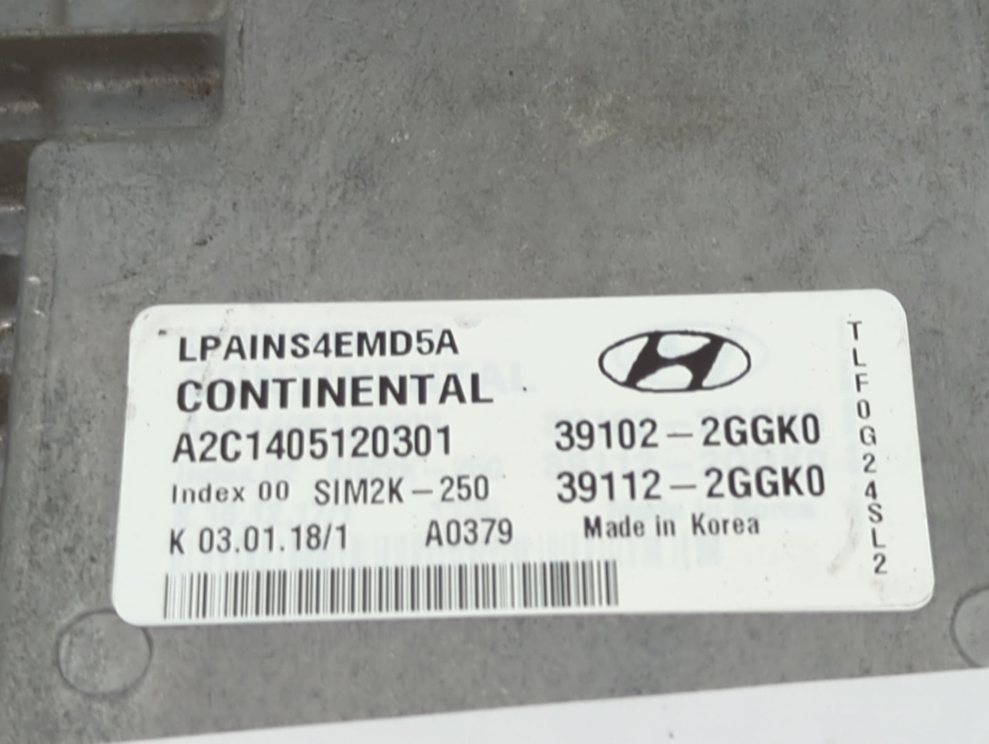 2018-2019 Hyundai Sonata PCM Engine Control Computer ECU ECM PCU OEM P/N:39102-2GGK0 39112-2GGK0 Fits Fits 2018 2019 OEM Use