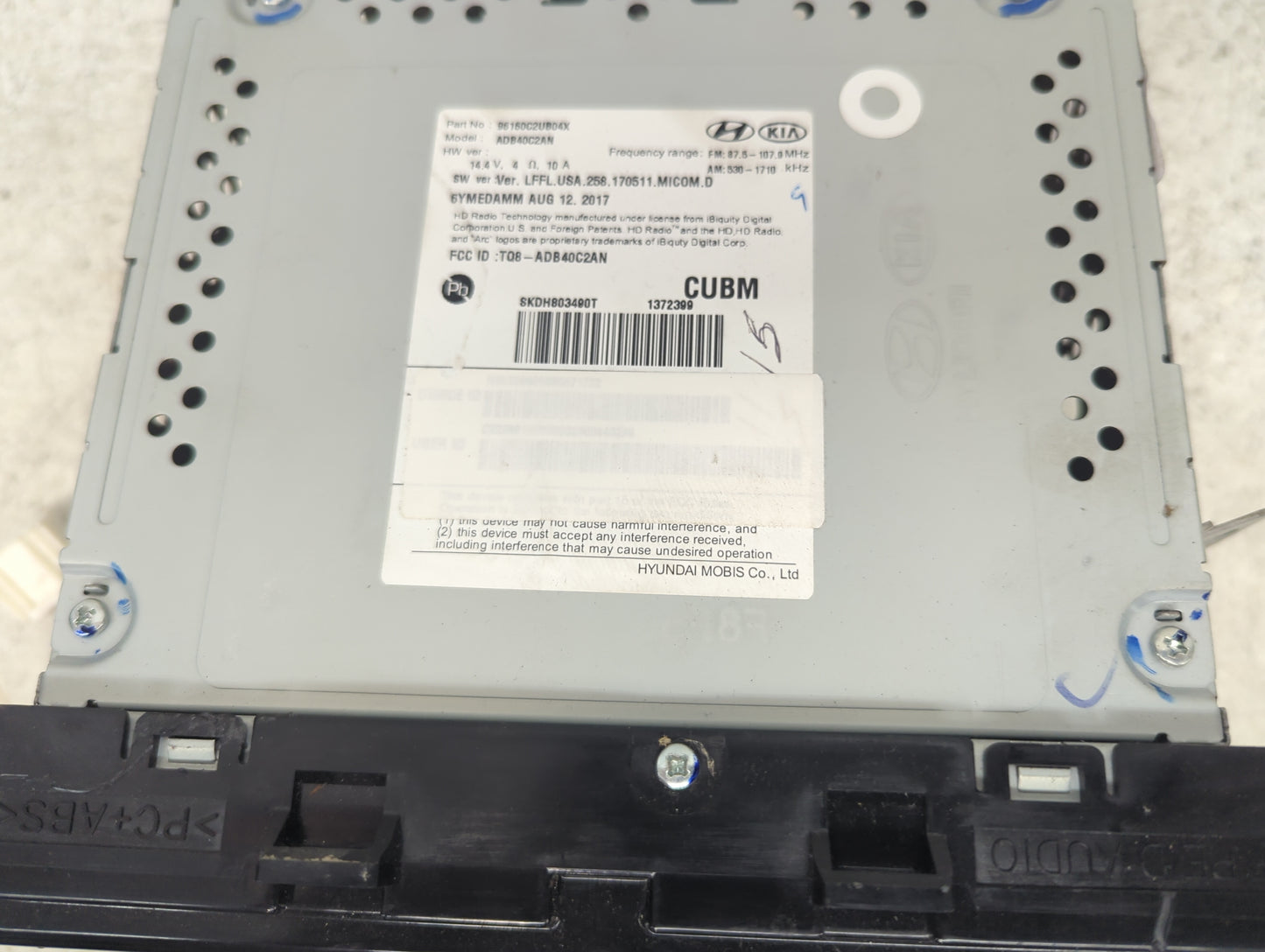 2015 Hyundai Sonata Radio AM FM Cd Player Receiver Replacement P/N:96160C2UB04X ADB40C2AN, TQ8-ADB40C2AN, 96545-C1000 Fits O