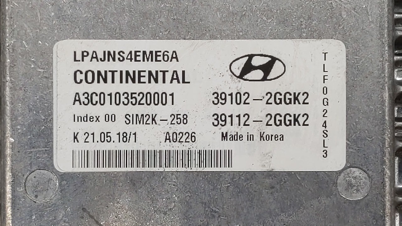 2018-2019 Hyundai Sonata PCM Engine Control Computer ECU ECM PCU OEM P/N:39102-2GGK2 39112-2GGK2 Fits Fits 2018 2019 OEM Use