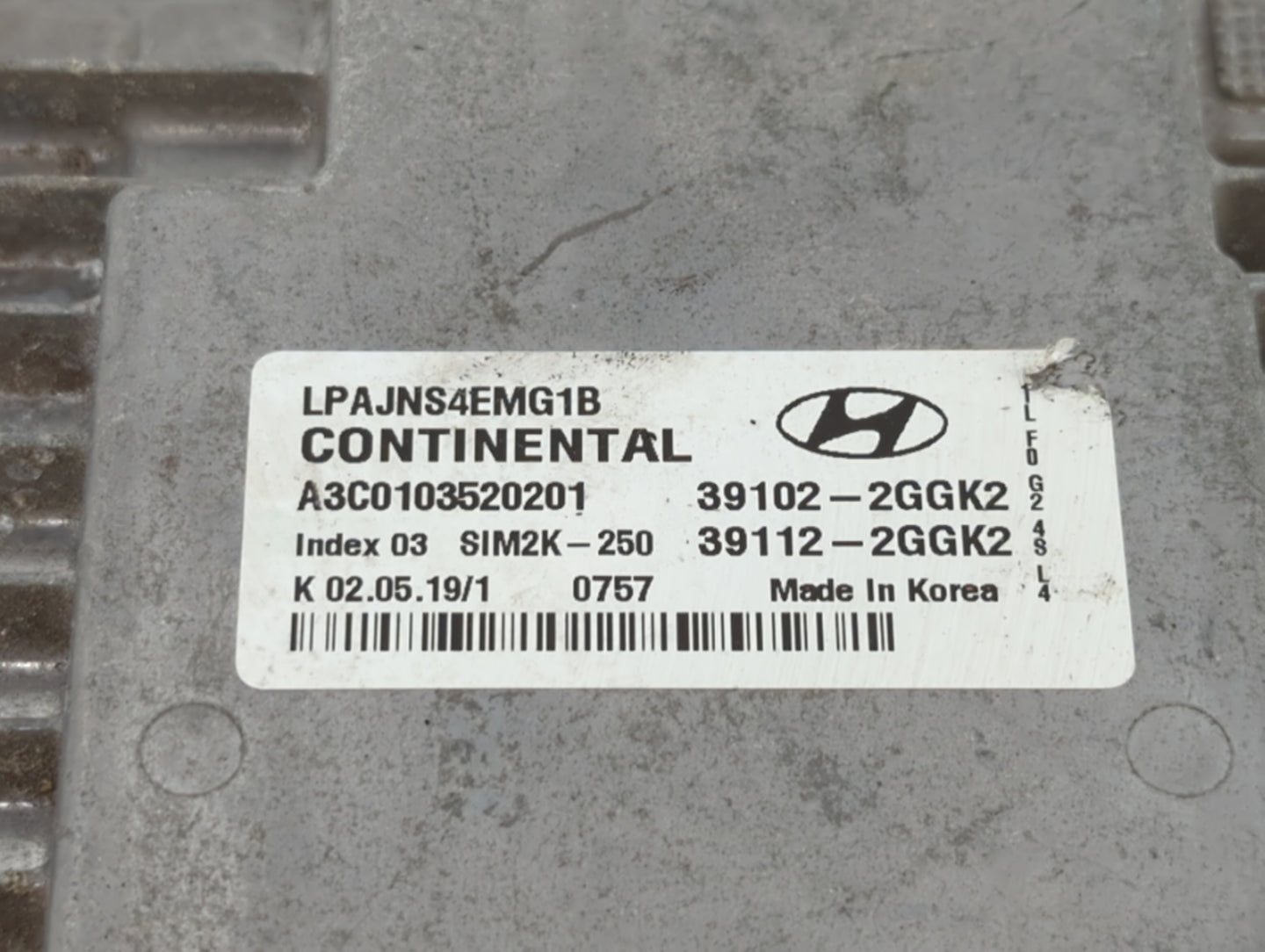 2018-2019 Hyundai Sonata PCM Engine Control Computer ECU ECM PCU OEM P/N:39102-2GGK2 39112-2GGK2 Fits Fits 2018 2019 OEM Use