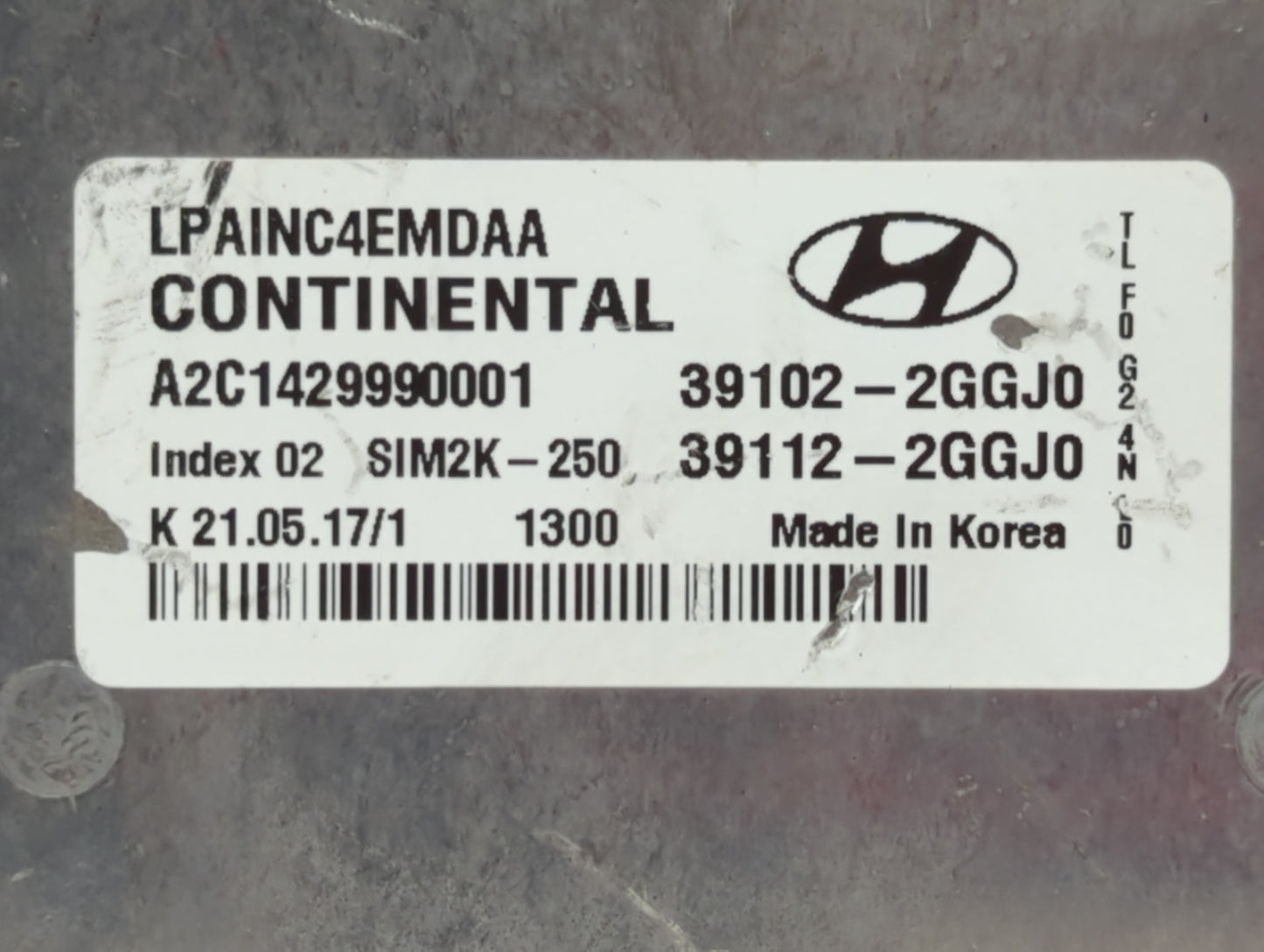 2018-2019 Hyundai Sonata PCM Engine Control Computer ECU ECM PCU OEM P/N:39112-2GGK5 39102-2GGK5, 39102-2GGK2 Fits Fits 2018