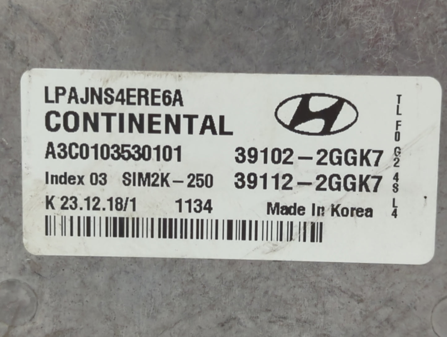 2018-2019 Hyundai Sonata PCM Engine Control Computer ECU ECM PCU OEM P/N:39112-2GGK7 39102-2GGK7, 39112-2GGJ5 Fits Fits 2018