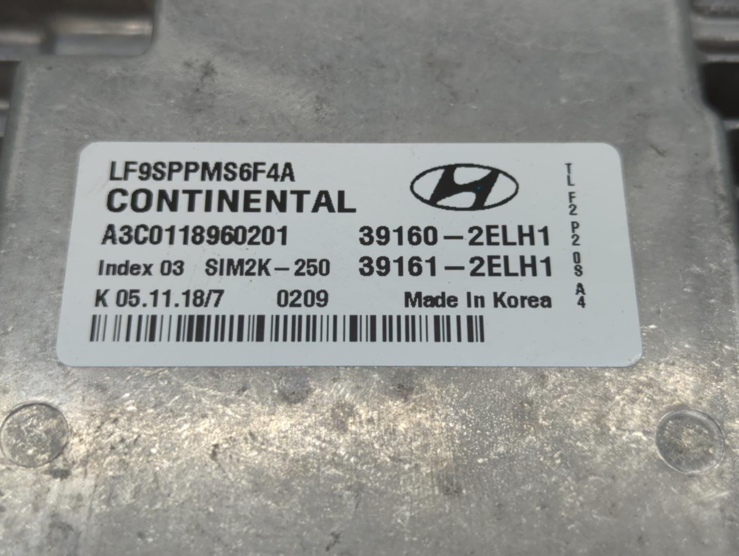 2018-2019 Hyundai Sonata PCM Engine Control Computer ECU ECM PCU OEM P/N:39161-2ELH1 39160-2ELH1 Fits Fits 2018 2019 OEM Use