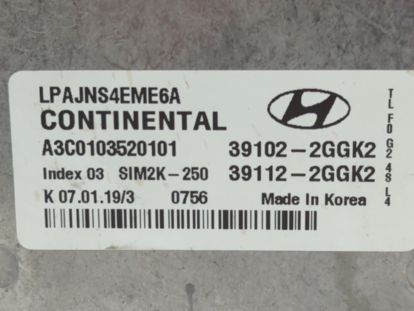 2018-2019 Hyundai Sonata PCM Engine Control Computer ECU ECM PCU OEM P/N:39112-2GGK2 39102-2GGK2, 39112-2GGK0 Fits Fits 2018