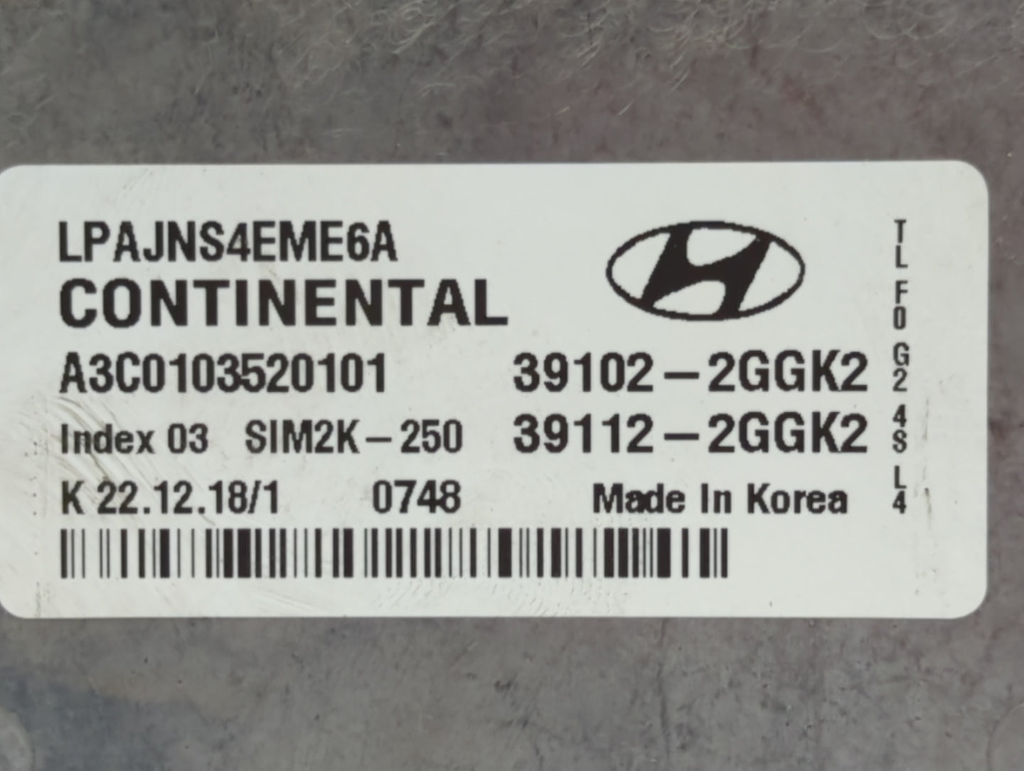 2018-2019 Hyundai Sonata PCM Engine Control Computer ECU ECM PCU OEM P/N:39112-2GGK2 39102-2GGK2, 39112-2GGJ0 Fits Fits 2018