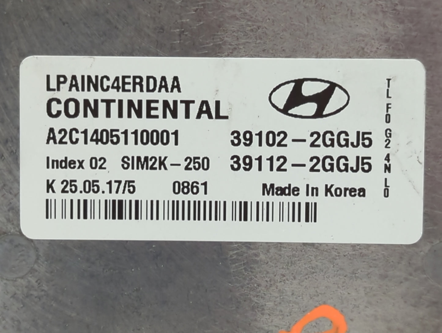2018-2019 Hyundai Sonata PCM Engine Control Computer ECU ECM PCU OEM P/N:39102-2GGK7 Fits Fits 2018 2019 OEM Used Auto Parts