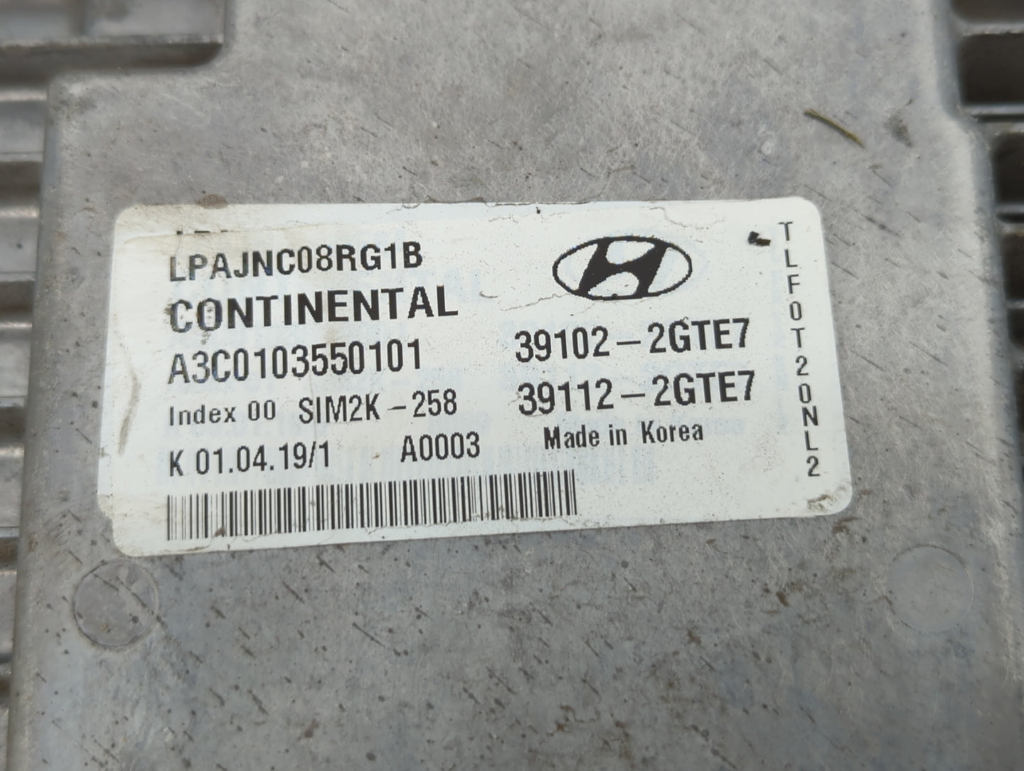 2018-2019 Hyundai Sonata PCM Engine Control Computer ECU ECM PCU OEM P/N:39102-2GTE7 39112-2GTE5, 39102-2GTE5 Fits Fits 2018