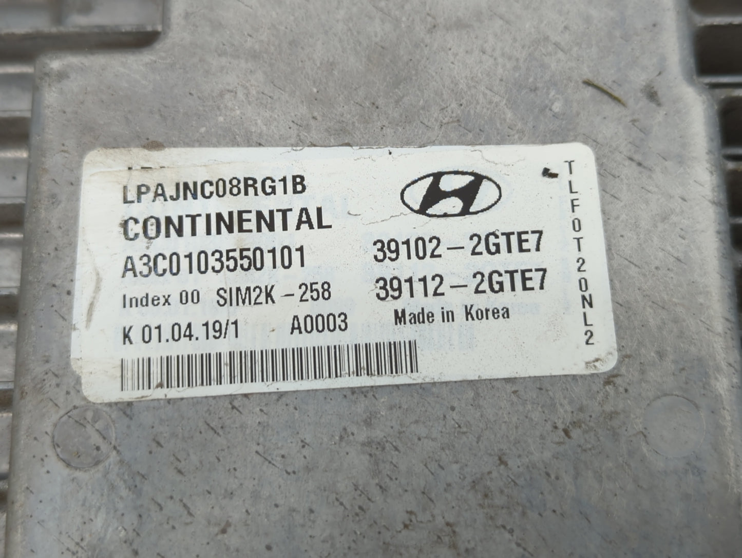 2018-2019 Hyundai Sonata PCM Engine Control Computer ECU ECM PCU OEM P/N:39102-2GTE7 39112-2GTE5, 39102-2GTE5 Fits Fits 2018