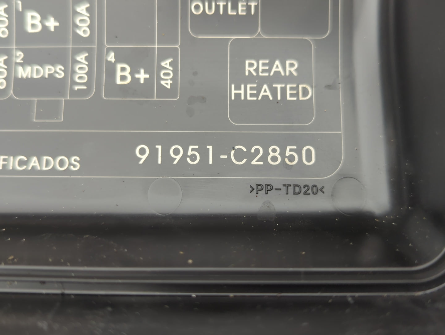 2018-2019 Hyundai Sonata Fusebox Fuse Box Panel Relay Module P/N:91951-C2850 Fits Fits 2018 2019 OEM Used Auto Parts - Oemus