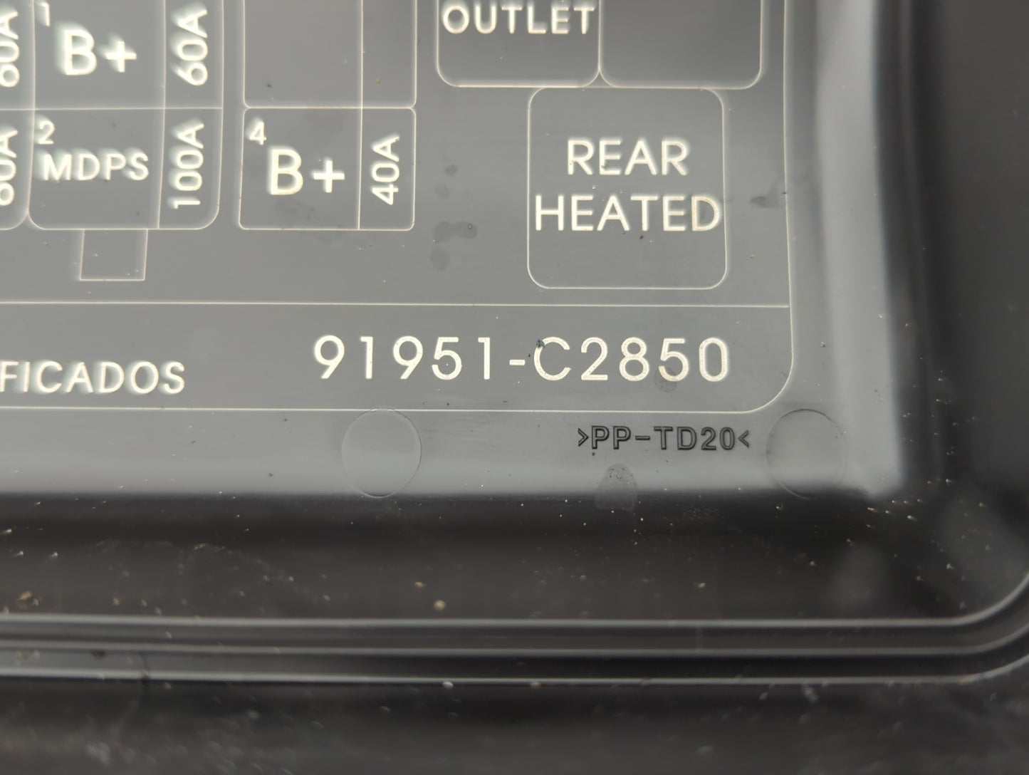 2018-2019 Hyundai Sonata Fusebox Fuse Box Panel Relay Module P/N:91951-C2850 Fits Fits 2018 2019 OEM Used Auto Parts - Oemus