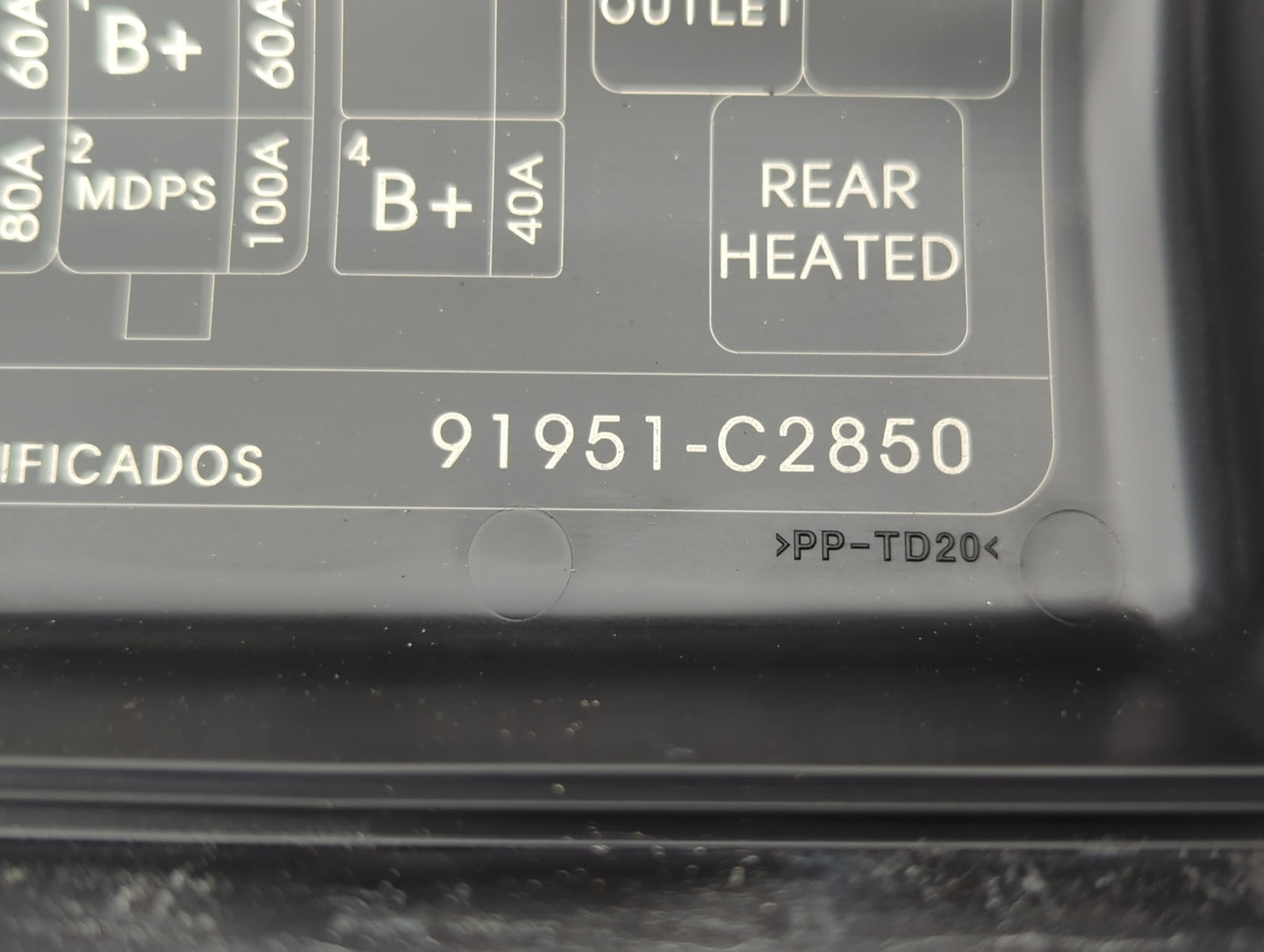 2018-2019 Hyundai Sonata Fusebox Fuse Box Panel Relay Module P/N:91951-C2850 Fits Fits 2018 2019 OEM Used Auto Parts - Oemus