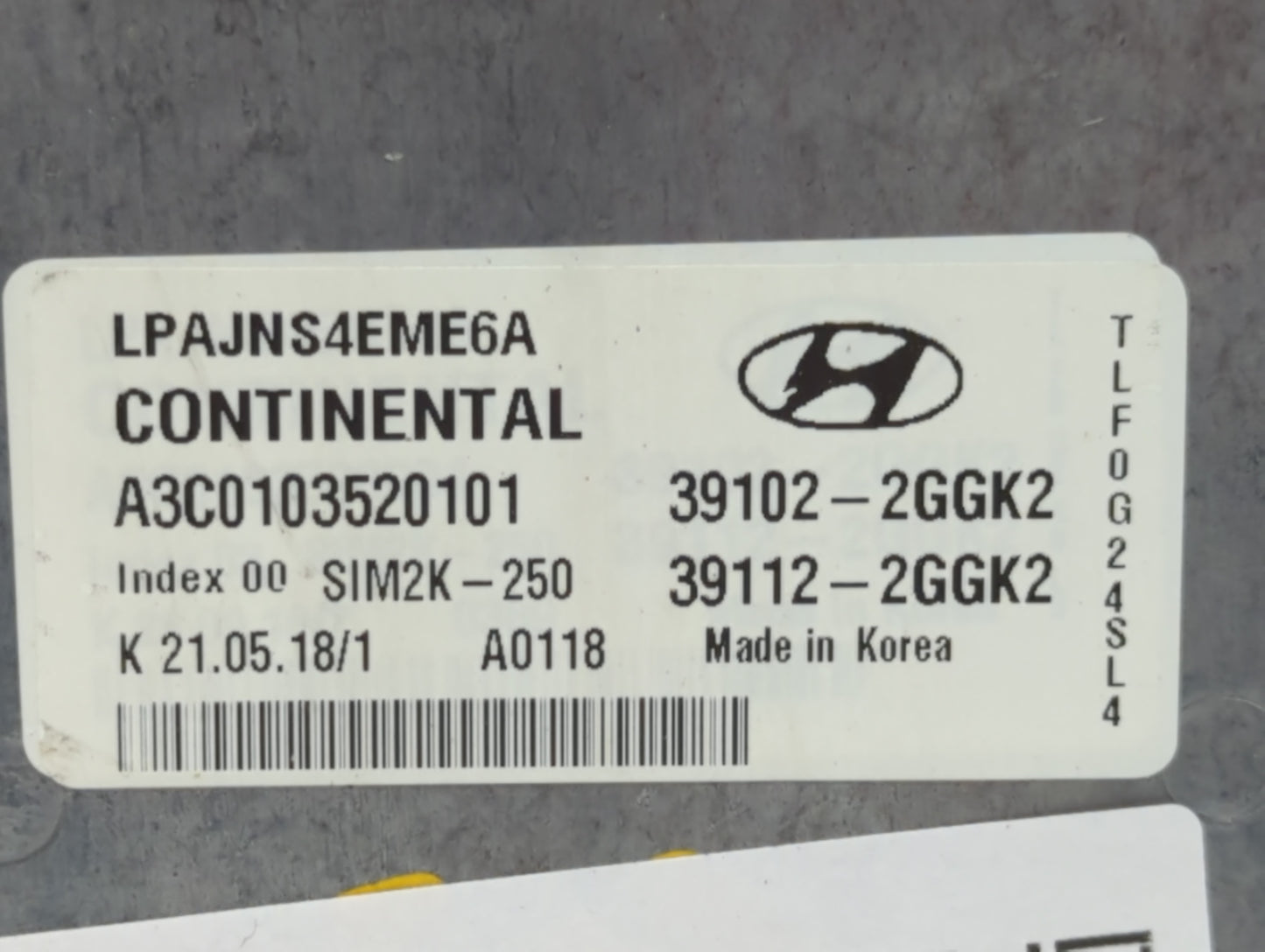 2018-2019 Hyundai Sonata PCM Engine Control Computer ECU ECM PCU OEM P/N:39112-2GGK2 39102-2GGK2 Fits Fits 2018 2019 OEM Use