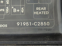 2018-2019 Hyundai Sonata Fusebox Fuse Box Panel Relay Module P/N:91951-C2850 Fits Fits 2018 2019 OEM Used Auto Parts - Oemus