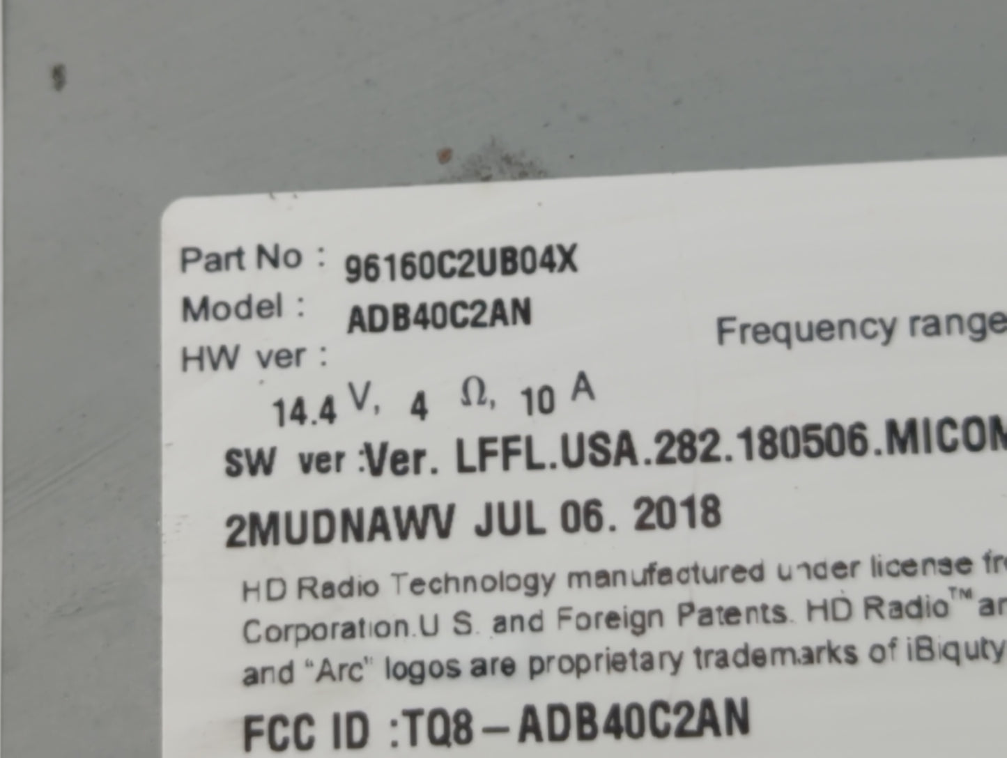 2018-2019 Hyundai Sonata Am Fm Cd Player Radio Receiver - Oemusedautoparts1.com