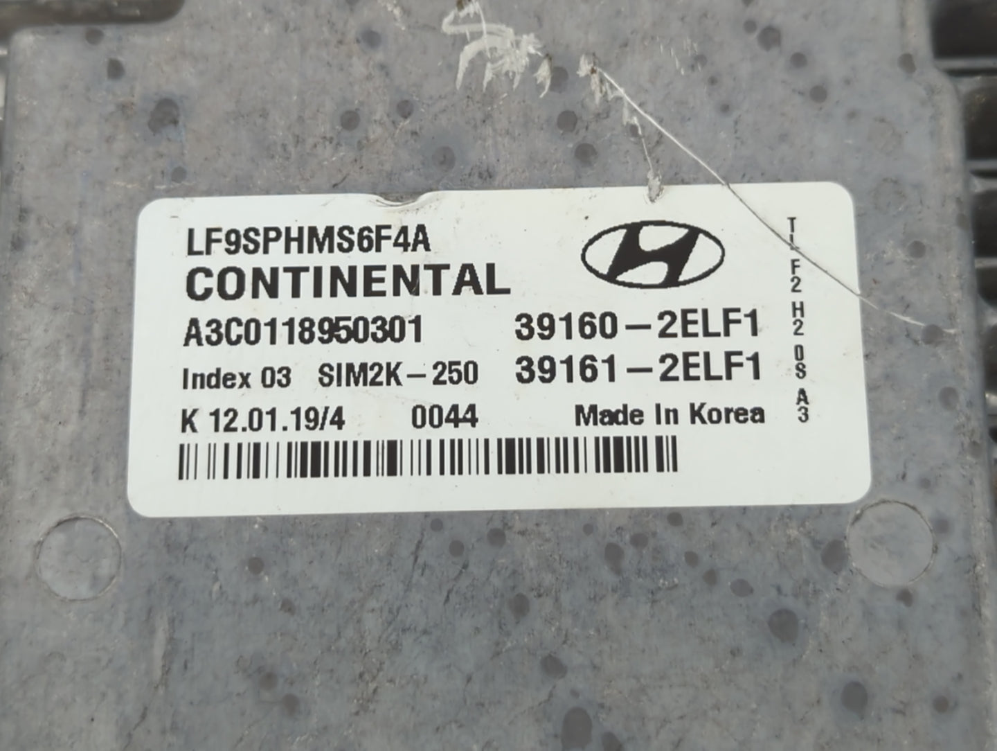 2018-2019 Hyundai Sonata PCM Engine Control Computer ECU ECM PCU OEM P/N:39160-2ELF1 Fits Fits 2018 2019 OEM Used Auto Parts