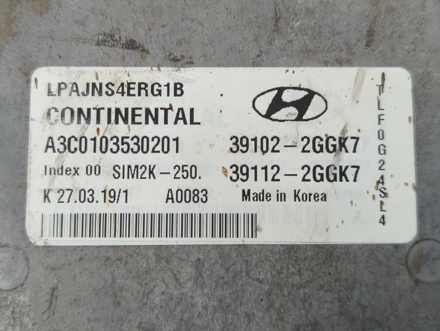 2018-2019 Hyundai Sonata PCM Engine Control Computer ECU ECM PCU OEM P/N:39102-2GGK7 Fits Fits 2018 2019 OEM Used Auto Parts