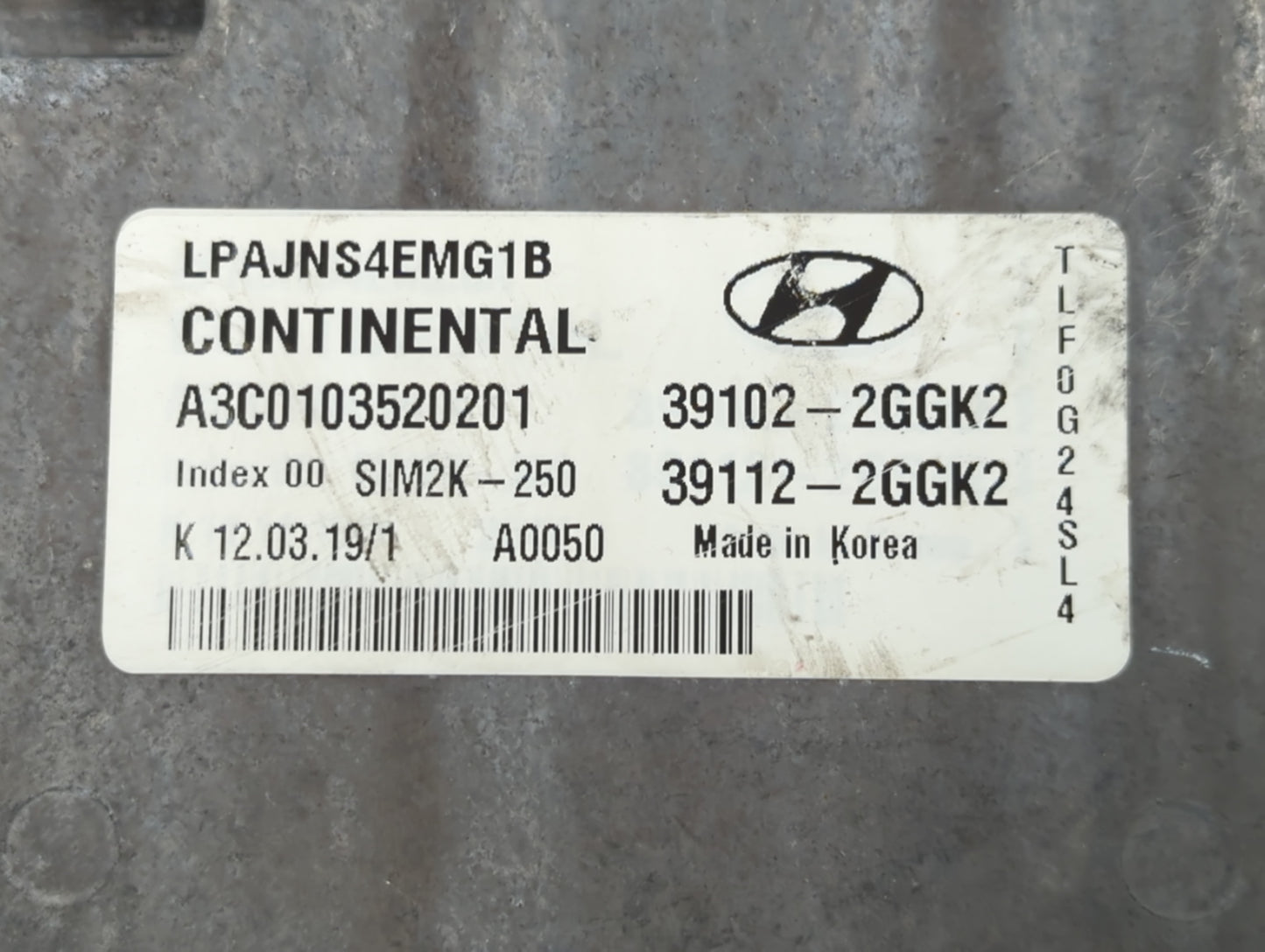 2018-2019 Hyundai Sonata PCM Engine Control Computer ECU ECM PCU OEM P/N:39102-2GGK2 Fits Fits 2018 2019 OEM Used Auto Parts