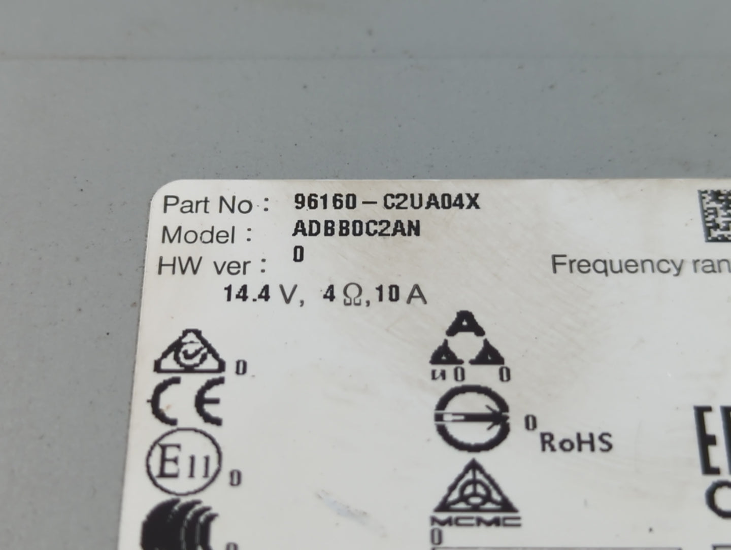 2018-2019 Hyundai Sonata Radio AM FM Cd Player Receiver Replacement P/N:96160-C2UA04X Fits Fits 2018 2019 OEM Used Auto Part