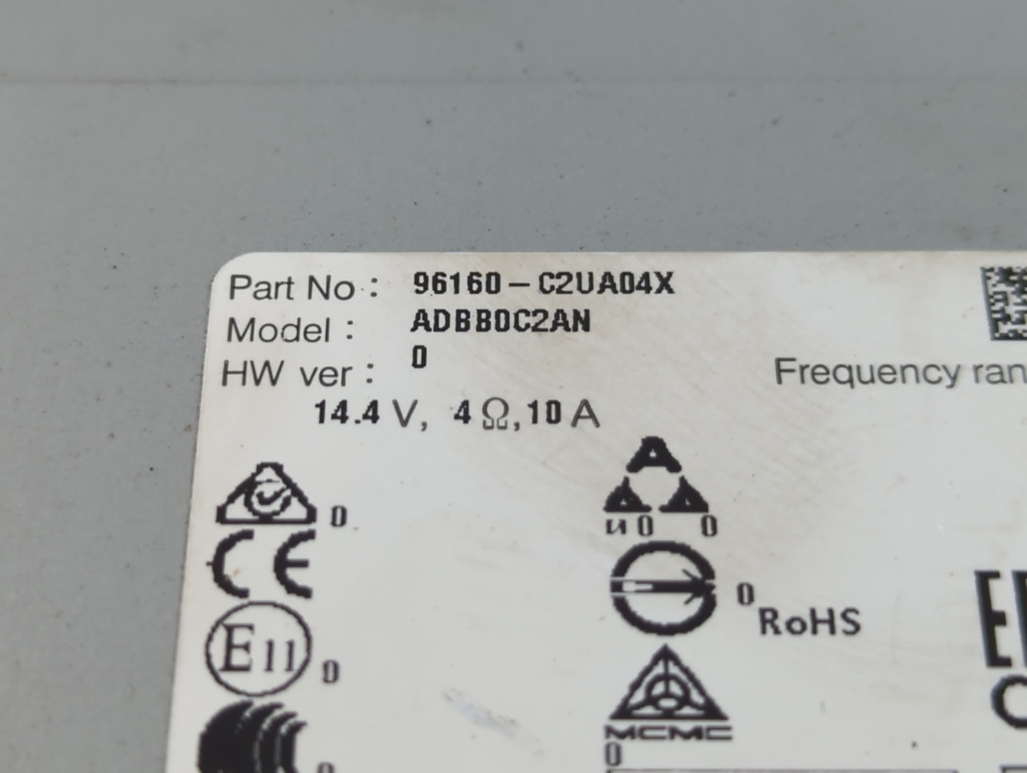 2018-2019 Hyundai Sonata Radio AM FM Cd Player Receiver Replacement P/N:96160-C2UA04X Fits Fits 2018 2019 OEM Used Auto Part
