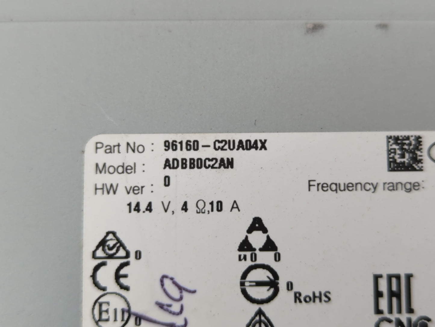 2018-2019 Hyundai Sonata Radio AM FM Cd Player Receiver Replacement P/N:96160-C2UA04X Fits Fits 2018 2019 OEM Used Auto Part