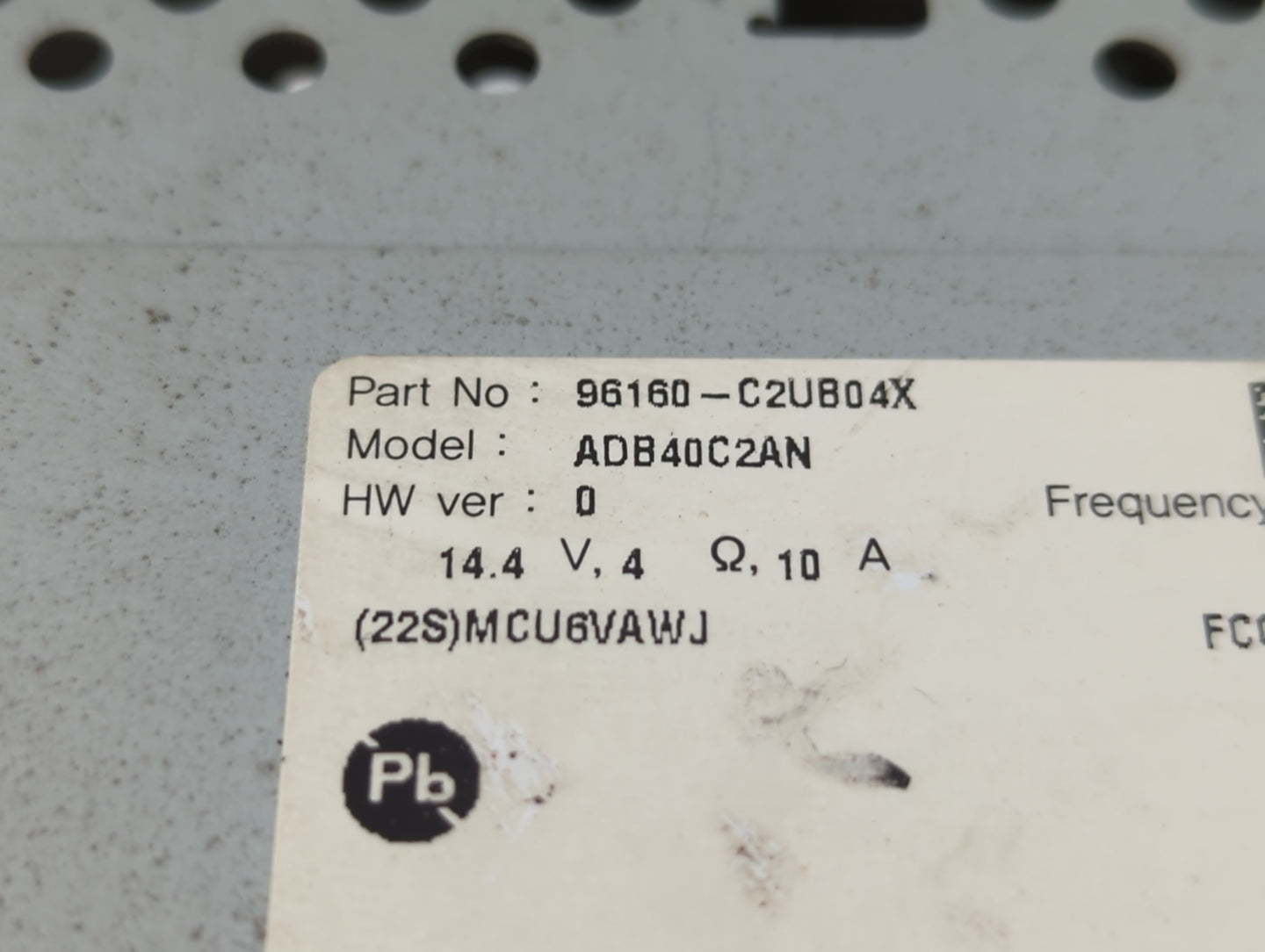 2018-2019 Hyundai Sonata Radio AM FM Cd Player Receiver Replacement P/N:96160-C2UB04X Fits Fits 2018 2019 OEM Used Auto Part