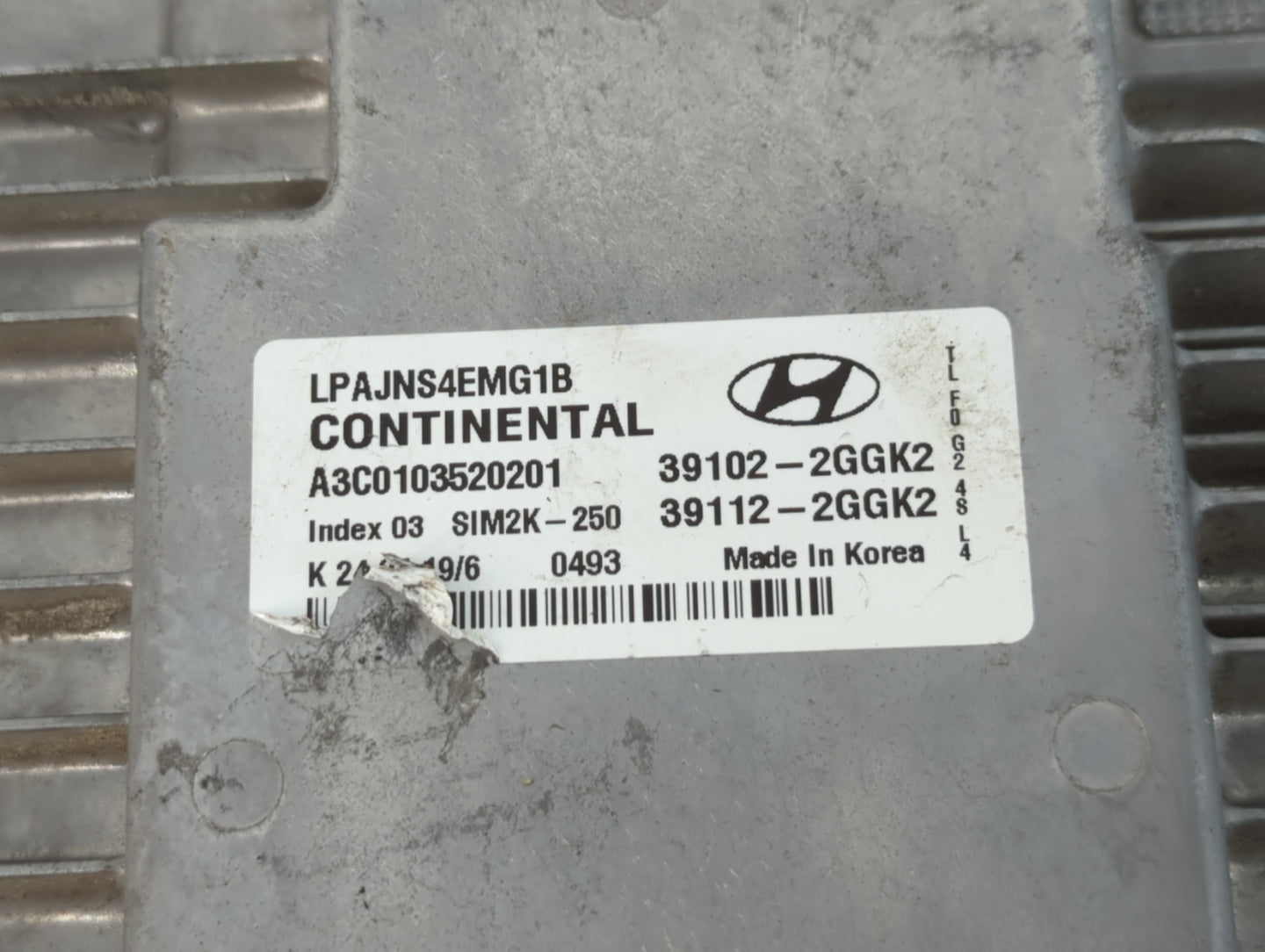 2018-2019 Hyundai Sonata PCM Engine Control Computer ECU ECM PCU OEM P/N:39102-2GGK2 Fits Fits 2018 2019 OEM Used Auto Parts