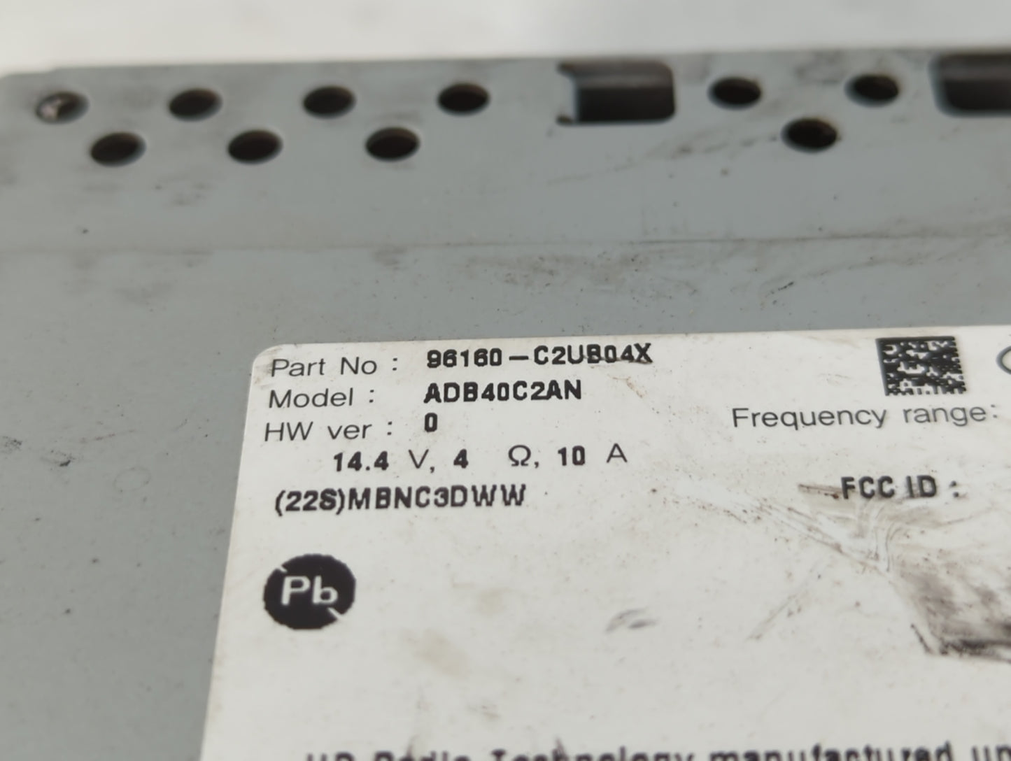 2018-2019 Hyundai Sonata Radio AM FM Cd Player Receiver Replacement P/N:96160-C2UB04X Fits Fits 2018 2019 OEM Used Auto Part