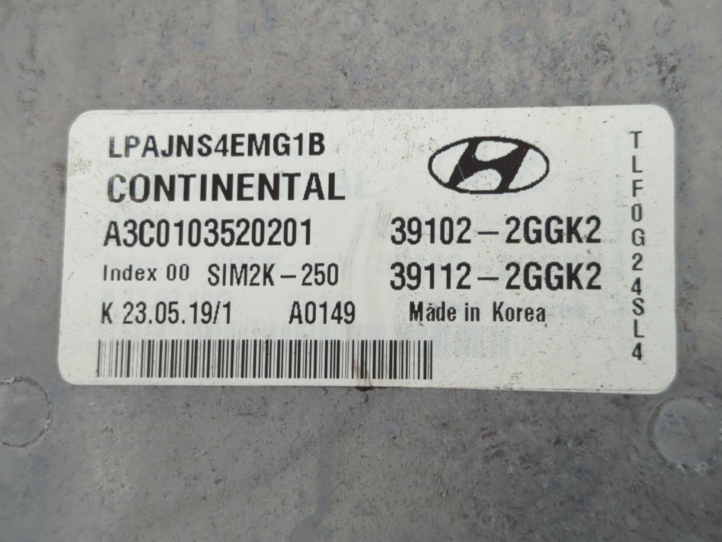 2018-2019 Hyundai Sonata PCM Engine Control Computer ECU ECM PCU OEM P/N:39102-2GGK2 Fits Fits 2018 2019 OEM Used Auto Parts
