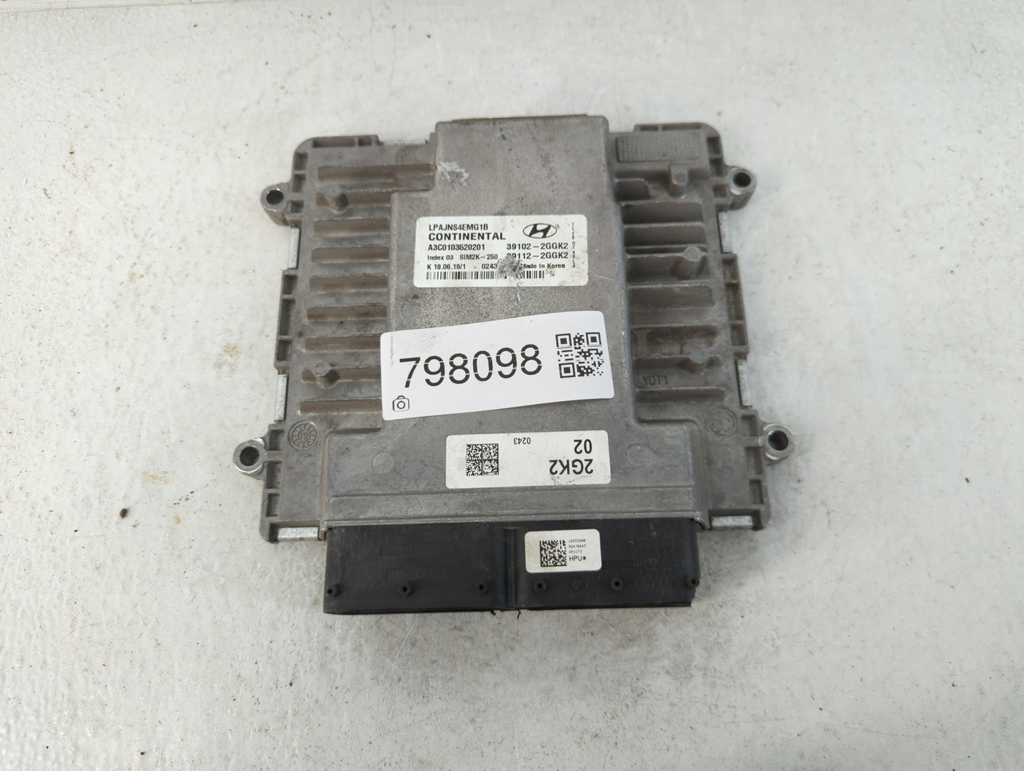 2018-2019 Hyundai Sonata PCM Engine Control Computer ECU ECM PCU OEM P/N:39112-2GGK2 39102-2GGK2 Fits Fits 2018 2019 OEM Use