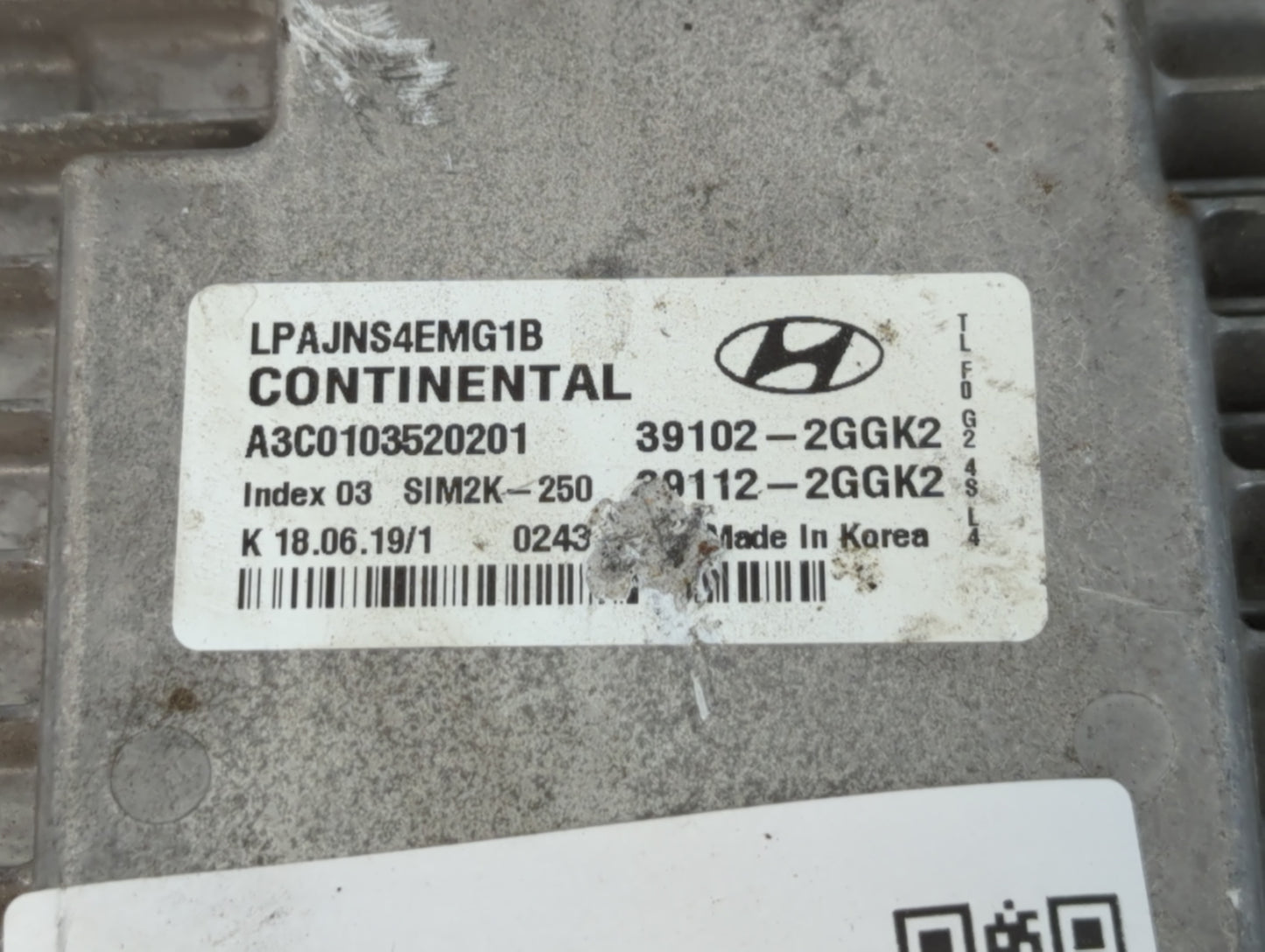 2018-2019 Hyundai Sonata PCM Engine Control Computer ECU ECM PCU OEM P/N:39112-2GGK2 39102-2GGK2 Fits Fits 2018 2019 OEM Use