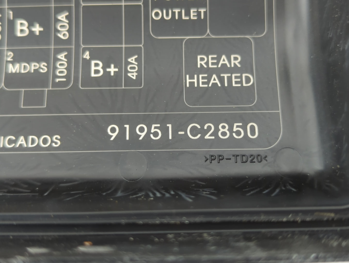 2018-2019 Hyundai Sonata Fusebox Fuse Box Panel Relay Module P/N:91951-C2850 Fits Fits 2018 2019 OEM Used Auto Parts - Oemus