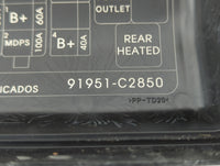 2018-2019 Hyundai Sonata Fusebox Fuse Box Panel Relay Module P/N:91951-C2850 Fits Fits 2018 2019 OEM Used Auto Parts - Oemus