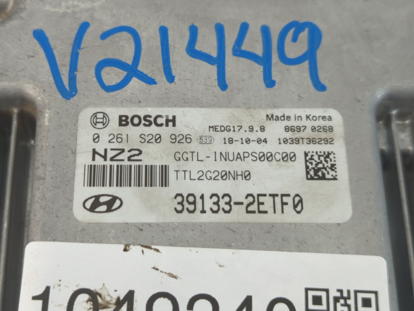 2019-2021 Hyundai Tucson PCM Engine Control Computer ECU ECM PCU OEM P/N:0 261 S20 926 39133-2ETF0 Fits Fits 2019 2020 2021 