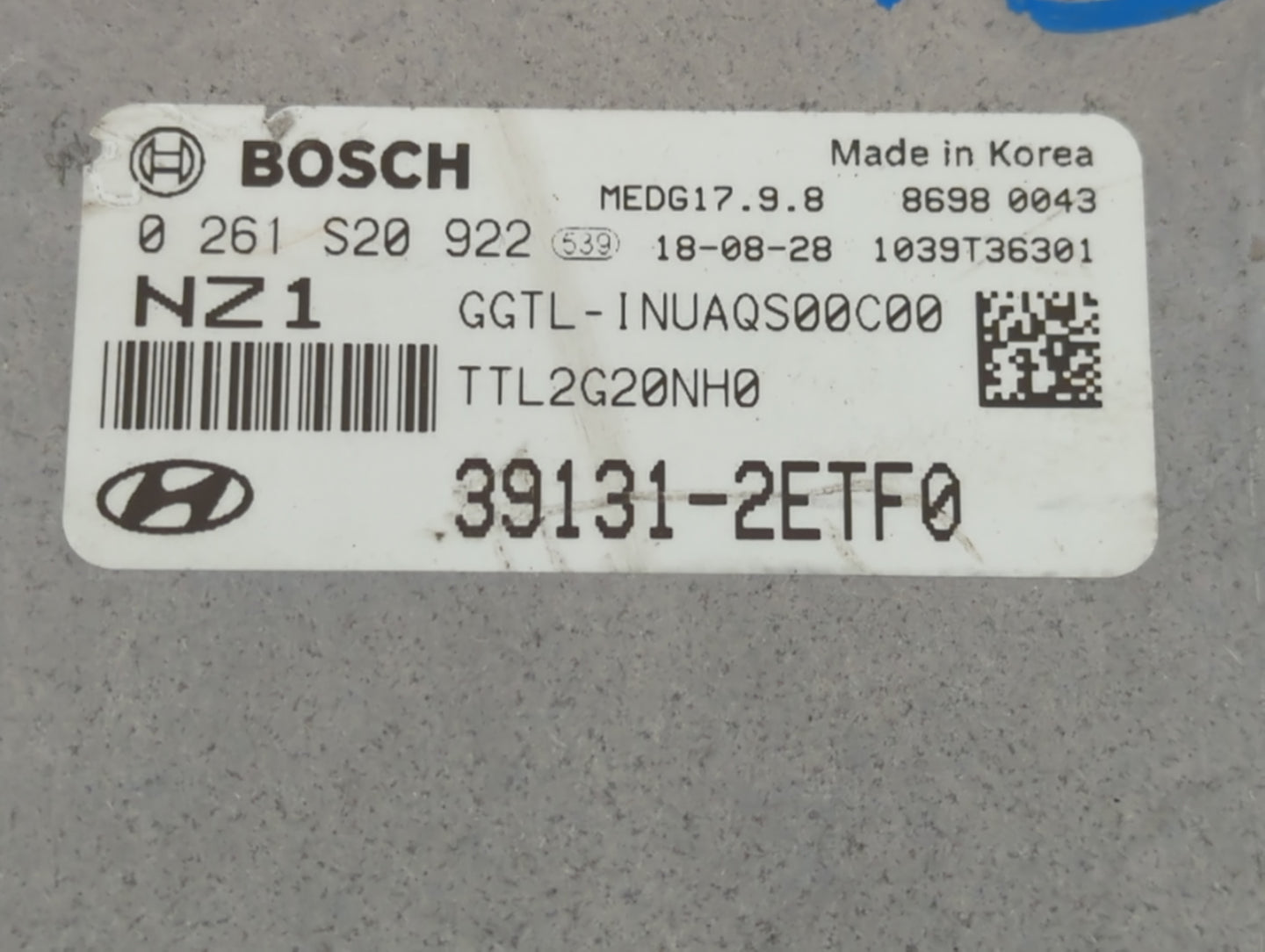 2019-2021 Hyundai Tucson PCM Engine Control Computer ECU ECM PCU OEM P/N:39133-2ETF0 Fits Fits 2019 2020 2021 OEM Used Auto 