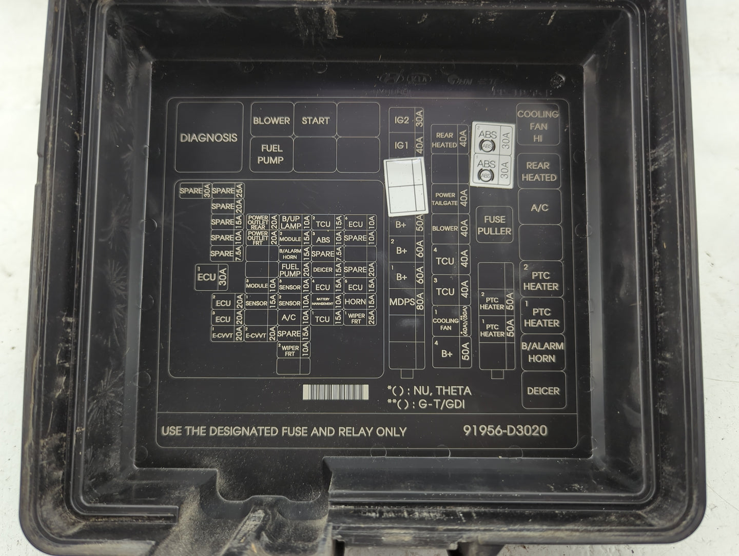 2019-2021 Hyundai Tucson Fusebox Fuse Box Panel Relay Module P/N:91956-D3020 Fits Fits 2019 2020 2021 OEM Used Auto Parts - 