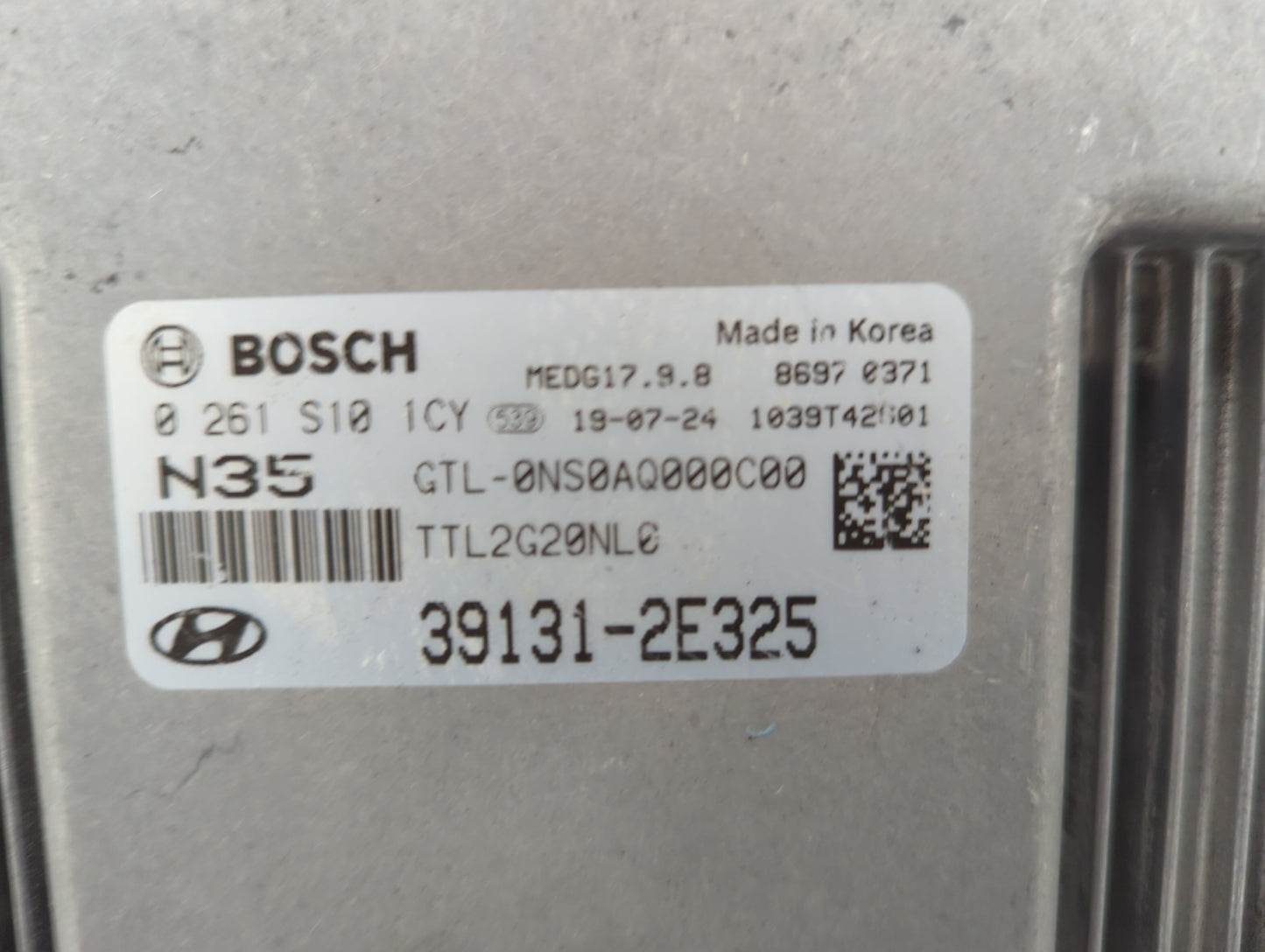 2019-2021 Hyundai Tucson PCM Engine Control Computer ECU ECM PCU OEM P/N:0 261 S10 1CY 39131-2E325 Fits Fits 2019 2020 2021 