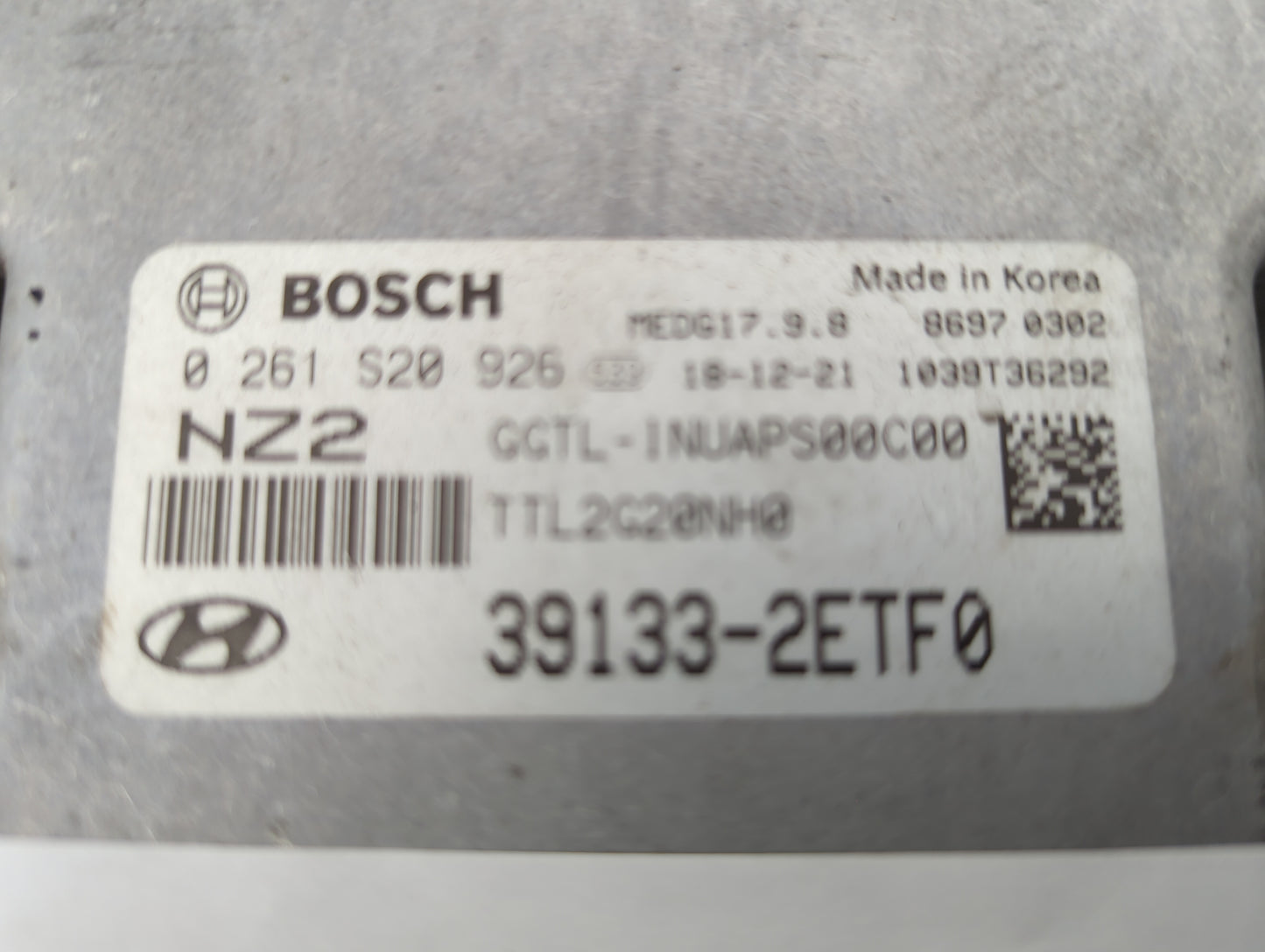 2019-2021 Hyundai Tucson PCM Engine Control Computer ECU ECM PCU OEM P/N:39133-2ETF0 0261S20926 Fits Fits 2019 2020 2021 OEM