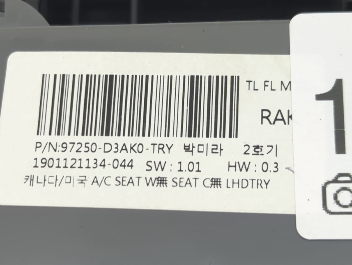 2019-2021 Hyundai Tucson Climate Control Module Temperature AC/Heater Replacement P/N:97250-D3AK0-TRY 97250-D3AK0 Fits OEM U