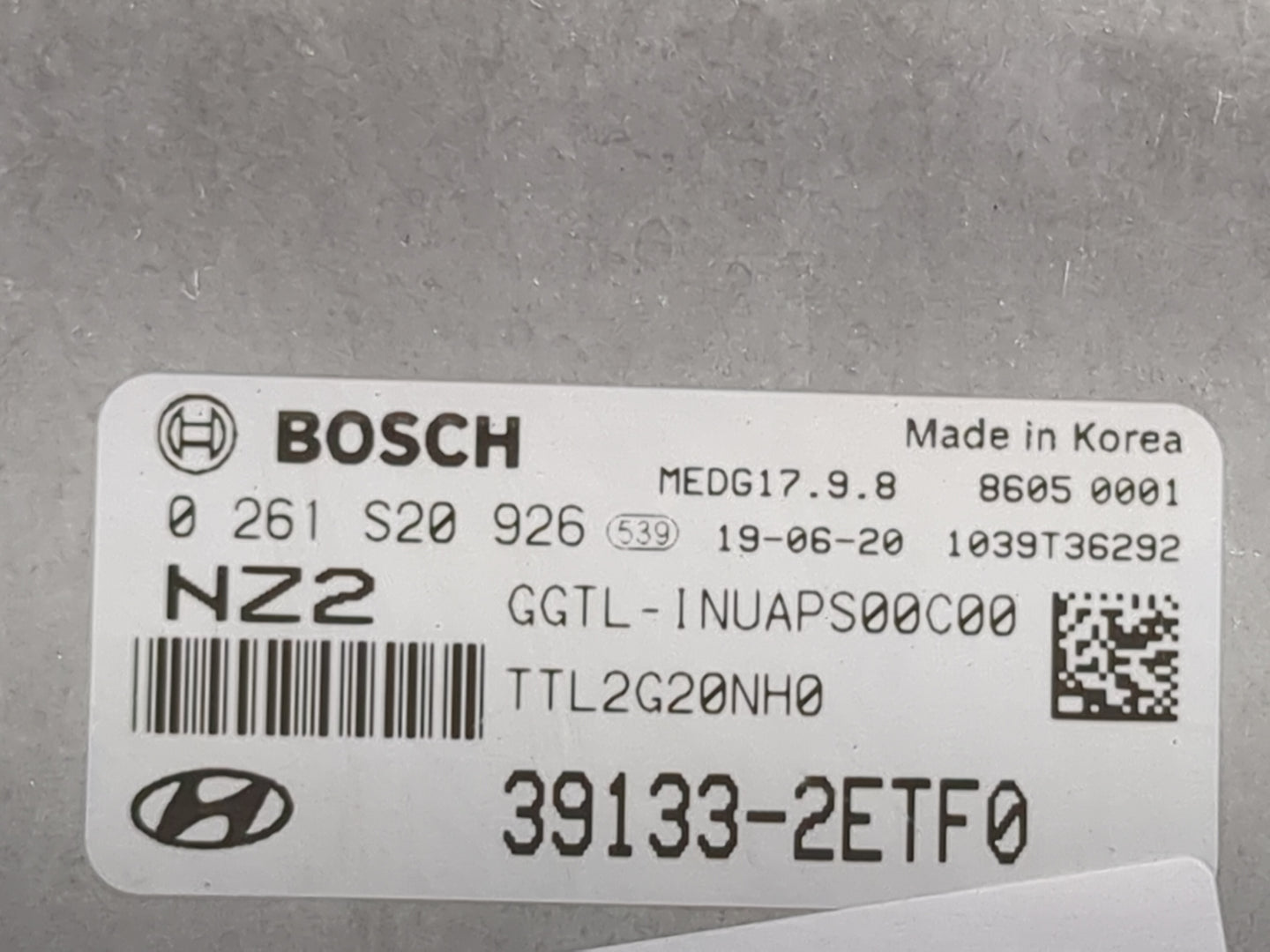 2019-2021 Hyundai Tucson PCM Engine Control Computer ECU ECM PCU OEM P/N:39133-2ETF0 0261S20926 Fits Fits 2019 2020 2021 OEM
