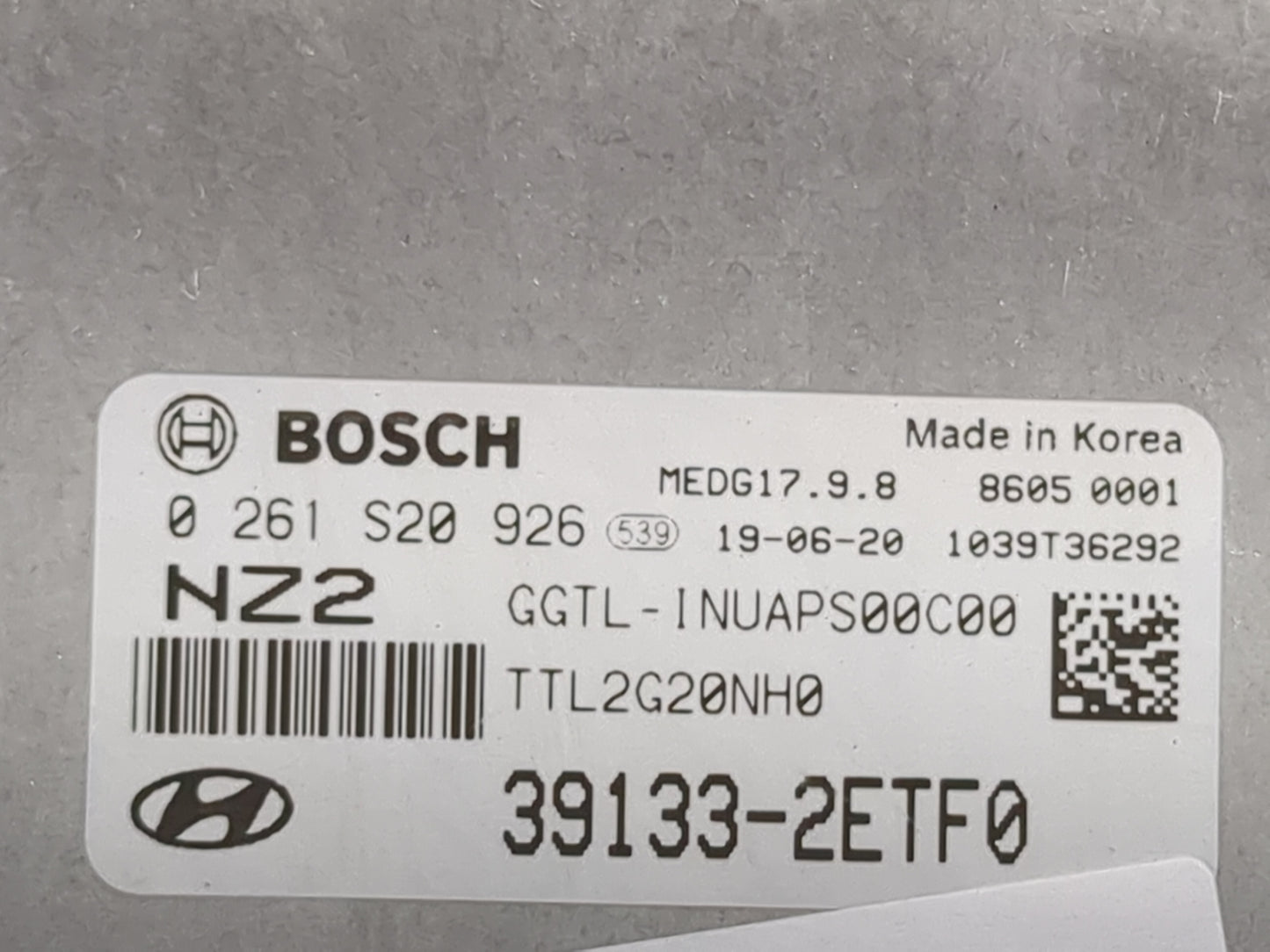 2019-2021 Hyundai Tucson PCM Engine Control Computer ECU ECM PCU OEM P/N:39133-2ETF0 0261S20926 Fits Fits 2019 2020 2021 OEM