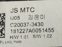 2019-2020 Hyundai Veloster Climate Control Module Temperature AC/Heater Replacement P/N:C20037-3430 Fits Fits 2019 2020 OEM 