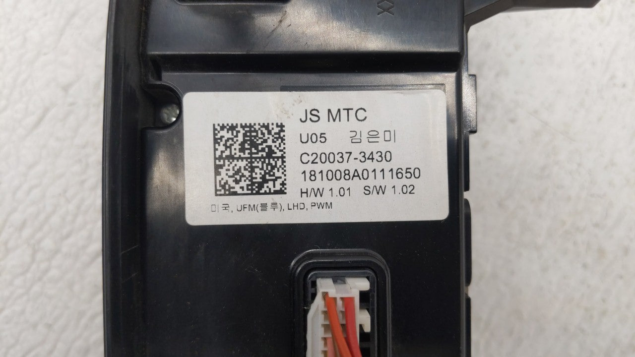 2019-2020 Hyundai Veloster Climate Control Module Temperature AC/Heater Replacement Fits Fits 2019 2020 OEM Used Auto Parts 