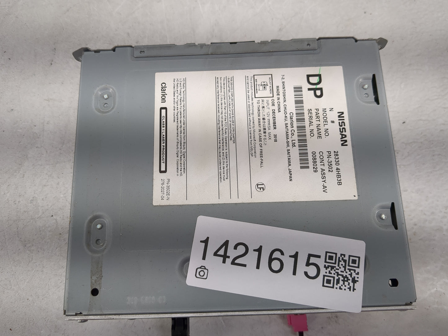 2015-2019 Infiniti Q50 Radio AM FM Cd Player Receiver Replacement P/N:28330-4HB3B Fits Fits 2015 2016 2017 2018 2019 2020 OE