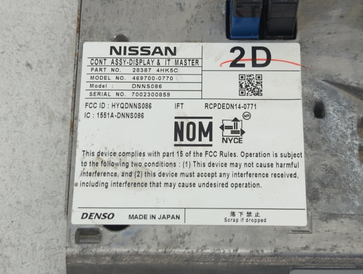 2018-2019 Infiniti Q50 Information Radio Display Screen 1439130 - Oemusedautoparts1.com
