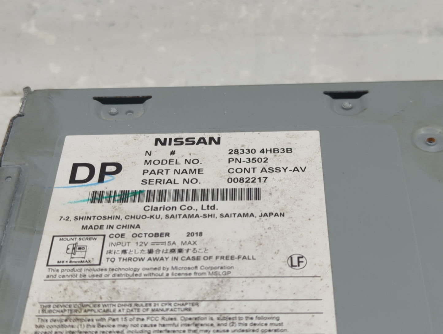 2015-2019 Infiniti Q50 Radio AM FM Cd Player Receiver Replacement P/N:28330 4HB3B Fits Fits 2015 2016 2017 2018 2019 2020 OE