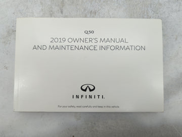 2019 Infiniti Q50 Owners Manual Book Guide P/N:OM19E0 0V37U0 OEM Used Auto Parts - Oemusedautoparts1.com