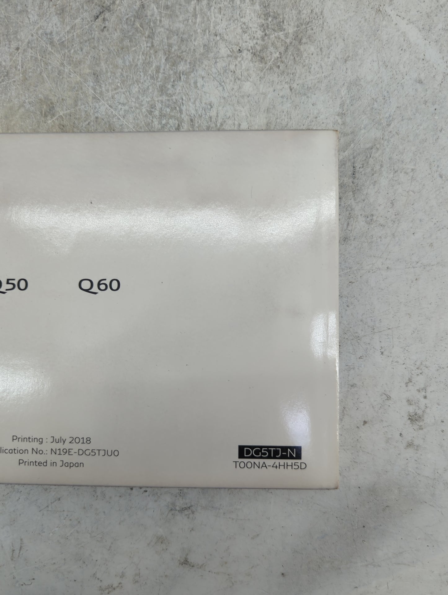 2019 Infiniti Q50 Owners Manual Book Guide P/N:N19E-DG5TJU0 DG5TJ-N, T00NA-4HH5D OEM Used Auto Parts - Oemusedautoparts1.com