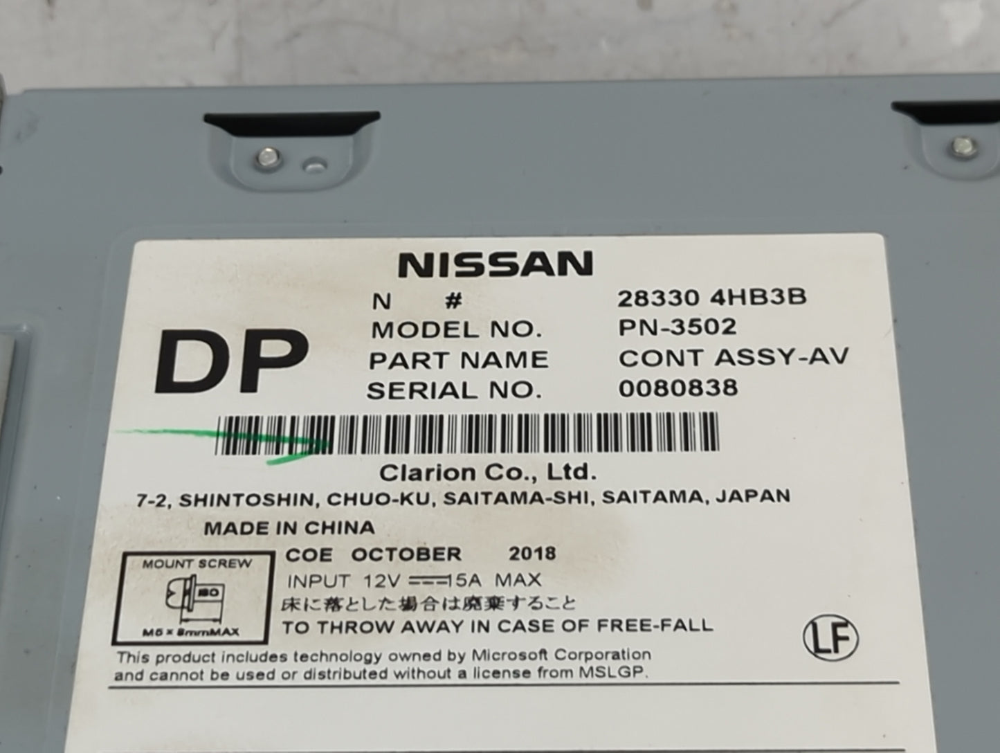 2015-2019 Infiniti Q50 Radio AM FM Cd Player Receiver Replacement P/N:28330 4HB3B Fits Fits 2015 2016 2017 2018 2019 2020 OE