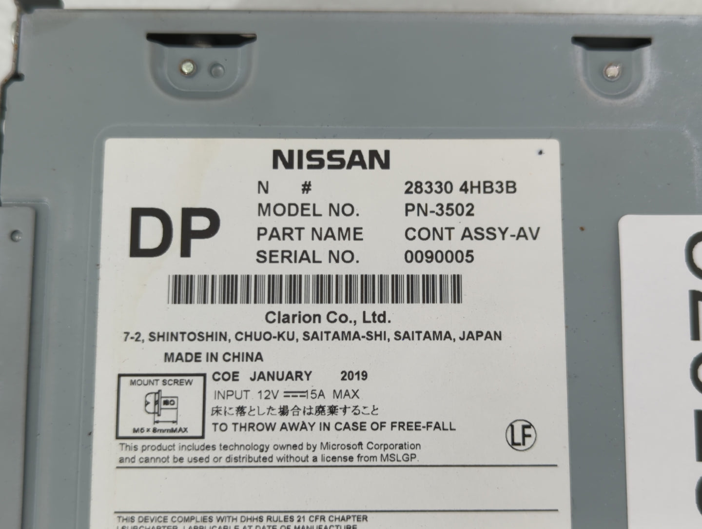 2015-2019 Infiniti Q50 Radio AM FM Cd Player Receiver Replacement P/N:28330 4HB3B Fits Fits 2015 2016 2017 2018 2019 2020 OE